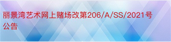 丽景湾艺术网上赌场改第206/A/SS/2021号公告